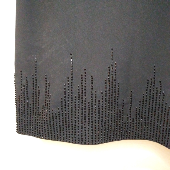 Diane Von Furstenberg Bella Black Sparkly Beaded, Surplice Bodice Cocktail Dress - Picture 9 of 16